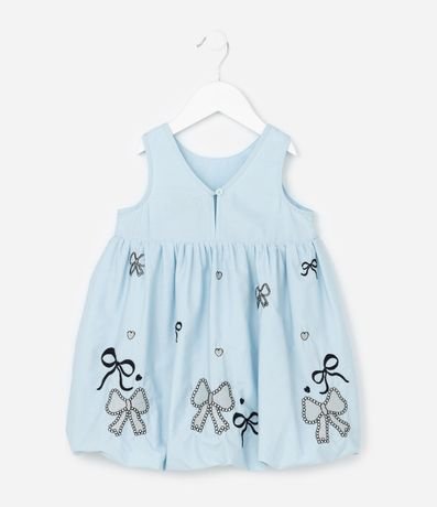 Vestido Balonê Infantil con Bordados de Lazos - Talle 1 a 6 años 2