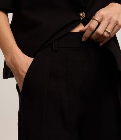 Pantalón Pantalona Sastrería Cintura Alta en Viscosa con Pliegues 4