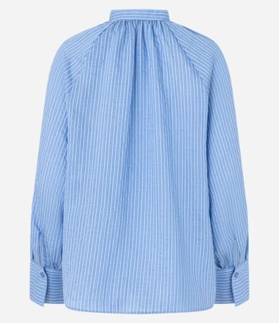 Blusa Boho en Liocel con Cuello Padre y Raya de Hilo Teñido 7