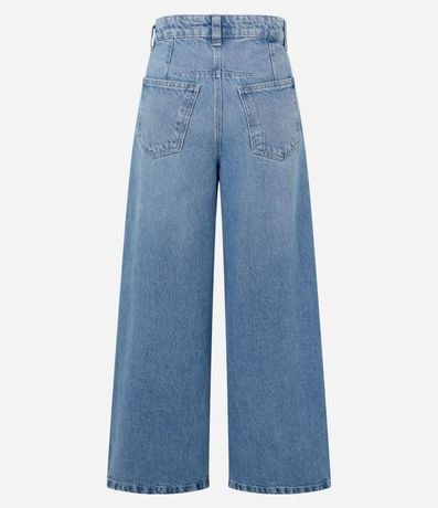 Pantalón Wide Leg en Jeans con Pliegues Delanteros 7