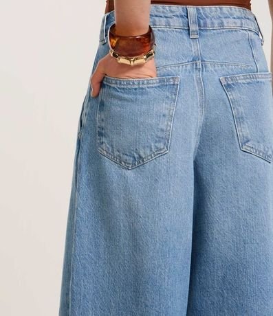 Pantalón Wide Leg en Jeans con Pliegues Delanteros 5