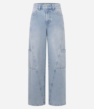 Pantalón Wide Leg Jeans Dirty con Bolsillos Laterales 6