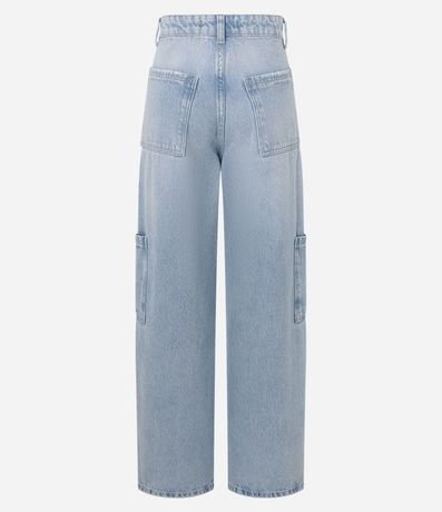 Pantalón Wide Leg Jeans Dirty con Bolsillos Laterales 7