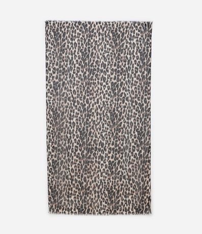 Pañuelo Rectangular en Franela con Estampa Animal Print Leopardo
