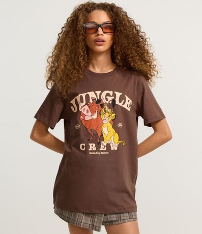 Remera Alargada en Algodón con Estampa Timón y Pumba 3