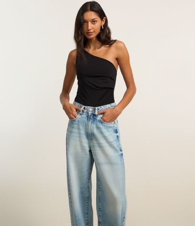 Pantalón Baggy en Jeans con Trabillas y Bolsillos 2