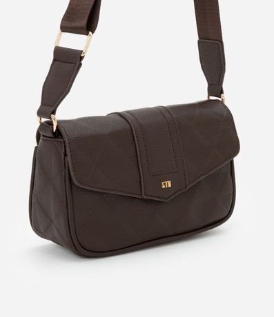 Cartera Transversal Mediana con Tapa y Textura Embossed