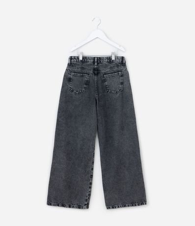 Pantalón Wide Leg Infantil en Jeans con Abertura en la Bajo y Lazo - Talle 5 A 14 años 2
