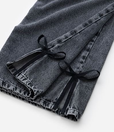 Pantalón Wide Leg Infantil en Jeans con Abertura en la Bajo y Lazo - Talle 5 A 14 años 4