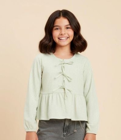 Blusa Infantil con Lacitos y Rayas - Talle 5 a 14 años 1