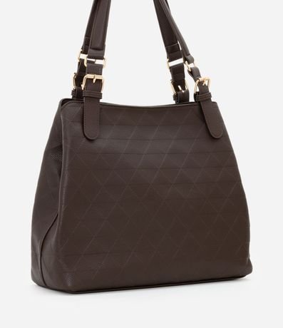 Cartera Hobo Grande con Textura y Detalles en Metal 4