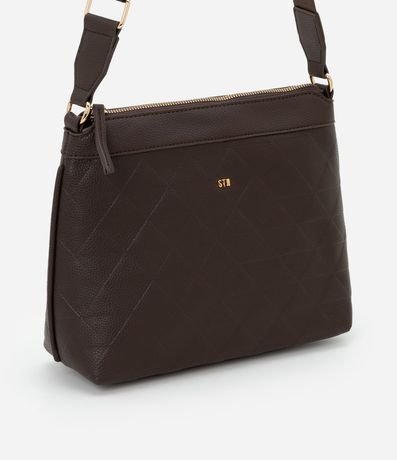 Bandolera Mediana Postman con Efecto Embossed y Correa de Grosgrain 2