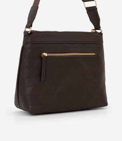 Bandolera Mediana Postman con Efecto Embossed y Correa de Grosgrain 4