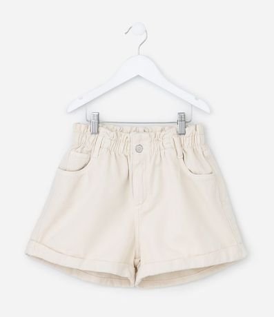 Short Clochard Infantil en Sarga con Cintura Elástica - Talle 5 a 14 años