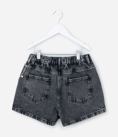 Short Pollera Infantil en Jeans con Adorno de Cadena - Talle 7 A 14 años 2