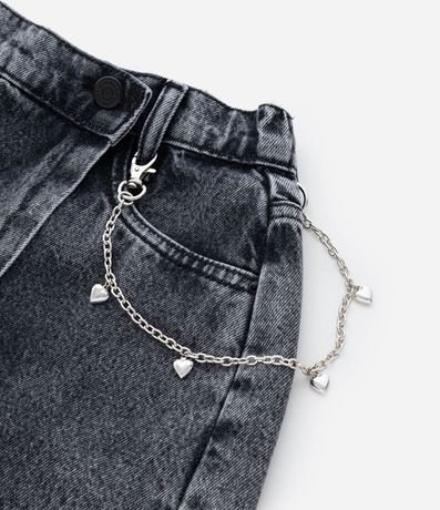 Short Pollera Infantil en Jeans con Adorno de Cadena - Talle 7 A 14 años 7