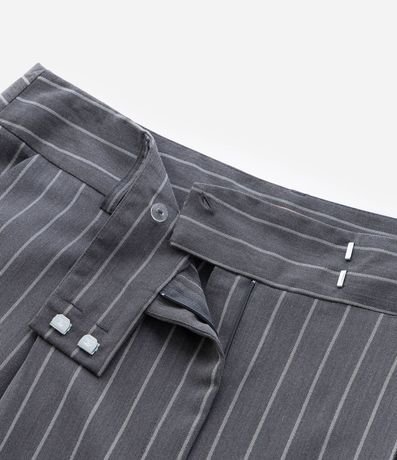 Pantalón Recto en Sastrería con Raya de Tiza y Pliegue Curve & Plus Size 8