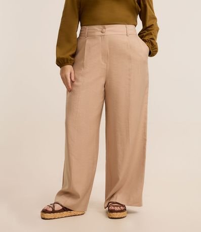 Pantalón Pantalona en Sastrería con Botón Forrado Curve & Plus Size 2