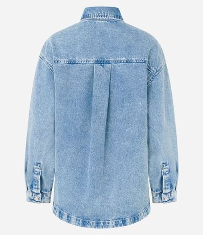 Camisa Oversized en Jeans con Bolsillo y Sisa Deslocada 5