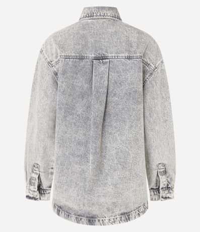 Camisa Oversized en Jeans con Bolsillo y Sisa Deslocada 6