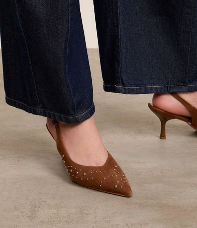 Zapato Tacones en Efecto Gamuzado con Tachuelas 6