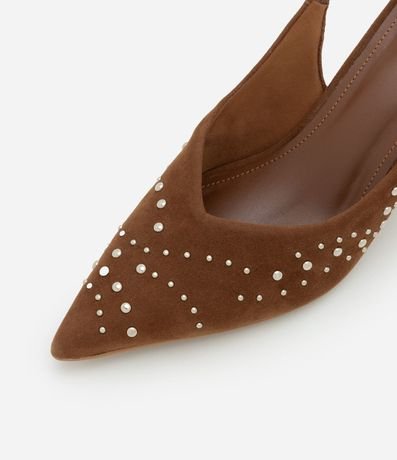 Zapato Tacones en Efecto Gamuzado con Tachuelas 5