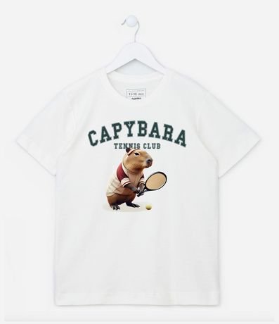 Remera Infantil con Estampa de Carpincho Tenista - Talle 5 a 14 años 1
