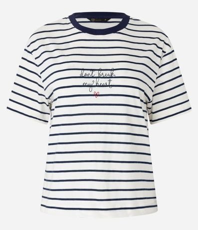 Blusa Slim Rayada en Algodón con Bordado Romantico 5