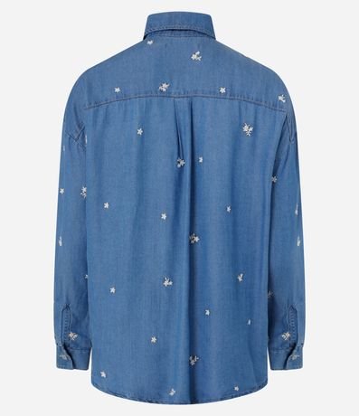 Camisa en Jeans con Flores Bordadas 6