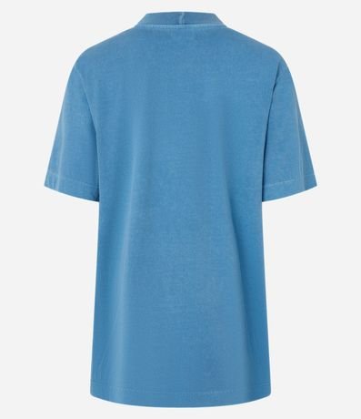 Remera Regular en Algodón Desteñido Estampa Lettering Fránces 6