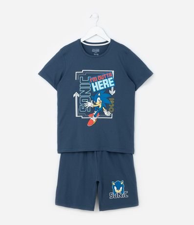 Pijama Infantil con Estampa de Sonic - Talle 5 a 14 años