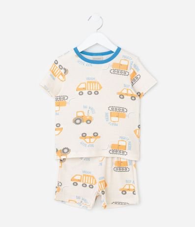 Pijama Corto en Algodón Estampa de Carritos - Talle 1 a 4 años