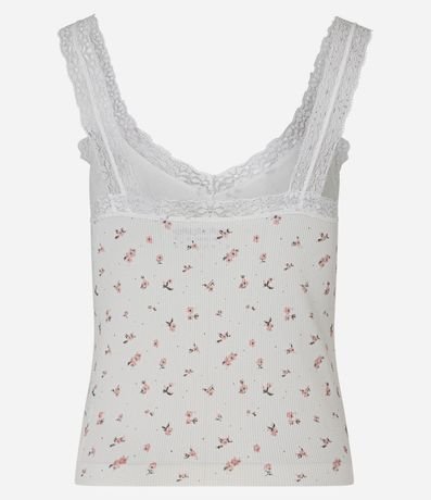 Blusa de Pijama Seamless con Estampa Floral y Encaje Cruzado 6