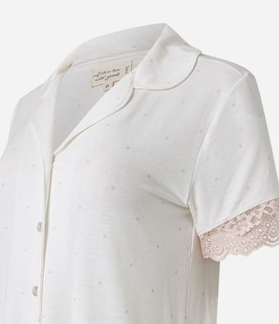 Pijama Short Doll Americano con Encaje en la Bajo y Estampa Mini de Lunares 6