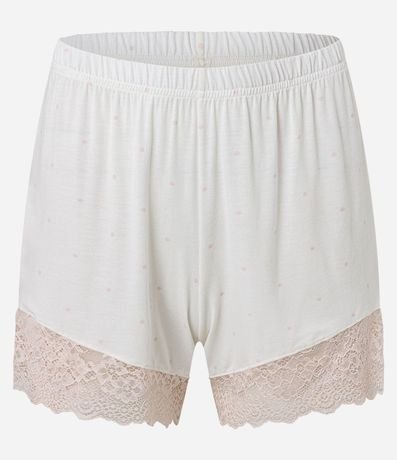 Pijama Short Doll Americano con Encaje en la Bajo y Estampa Mini de Lunares 8