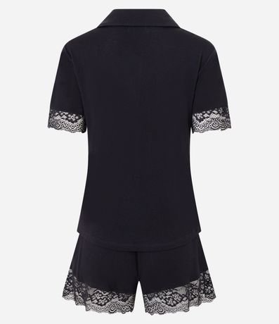 Pijama Short Doll Americano en Viscosa con Encaje 5