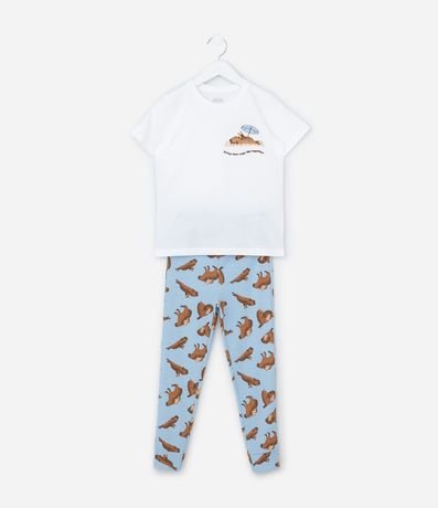 Pijama Infantil en Algodón con Estampa Carpinchos - Talle 2 a 14 años
