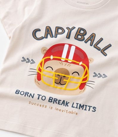 Pijama Corto Infantil con Estampa de Carpincho y Fútbol Americano - Talle 2 a 6 años 10