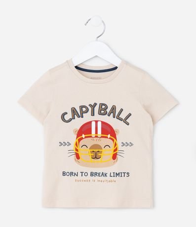 Pijama Corto Infantil con Estampa de Carpincho y Fútbol Americano - Talle 2 a 6 años 2