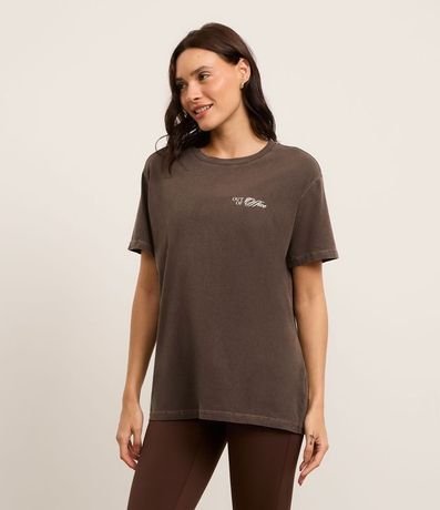 Remera Oversized Deportiva en Algodón Desteñido con Estampa Out of Office 2