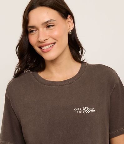 Remera Oversized Deportiva en Algodón Desteñido con Estampa Out of Office 4
