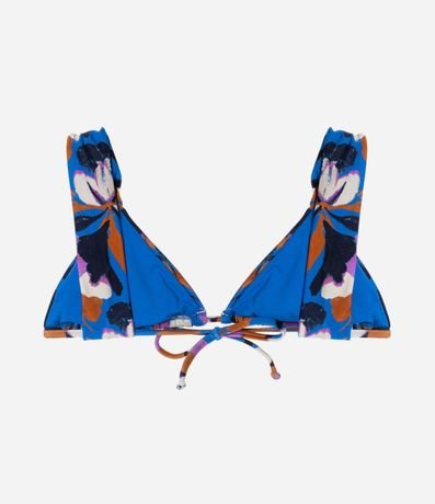 Bikini Top Triangular Fruncido Alargado en Microfibra con Estampa Floral 6
