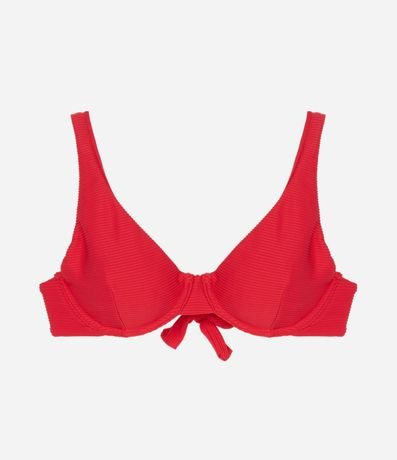 Bikini Top Media Taza Alargado en Microfibra Acanalada 6