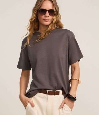 Remera en Algodón Peruano con Cuello Redondo 1