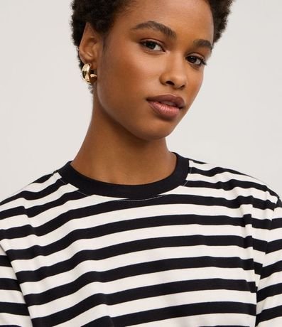 Remera Oversized en Algodón con Rayas Horizontales 3