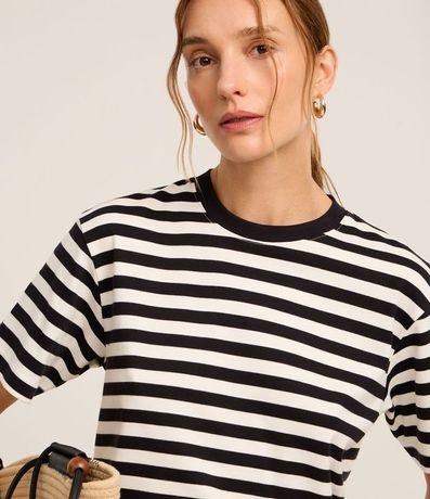 Remera Oversized en Algodón con Rayas Horizontales 3