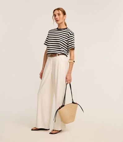 Remera Oversized en Algodón con Rayas Horizontales 5