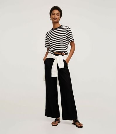 Remera Oversized en Algodón con Rayas Horizontales 4