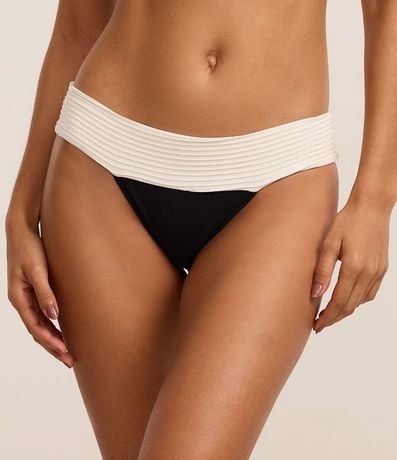 Bikini Bombacha Lateral Ancho en Microfibra con Bloque de Color 2
