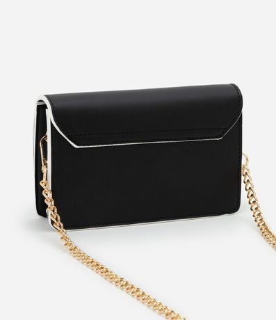 Cartera Transversal Pequeña con Tapa y Detalles Contrastantes 4